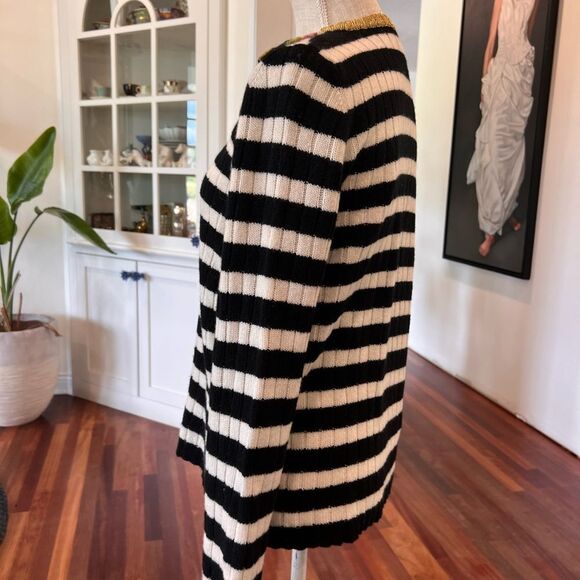 Gucci Black and White Embroidered Crew Neck Sweater - Picture 7 of 12
